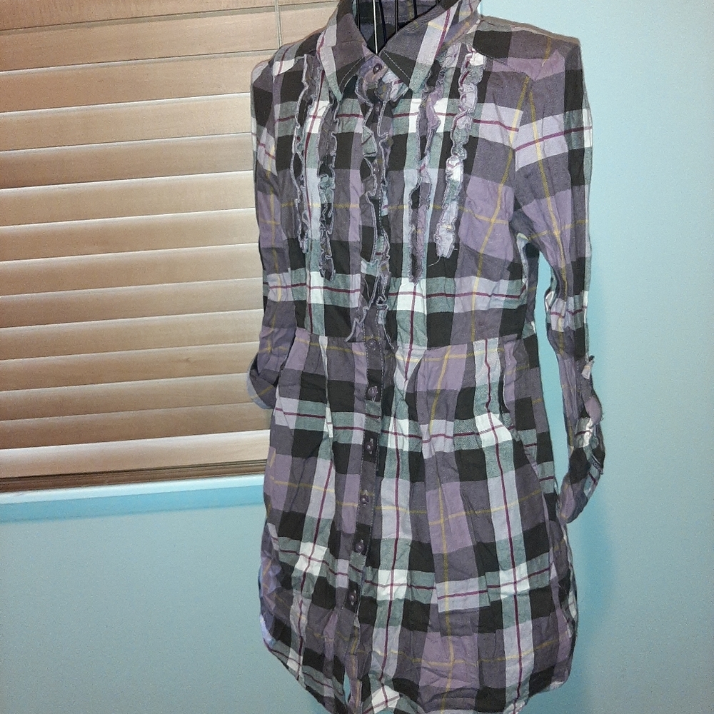 Plaid tunic top